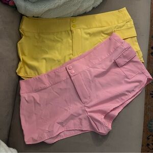 No Boundaries Pink and Yellow Women's Swim Board Shorts